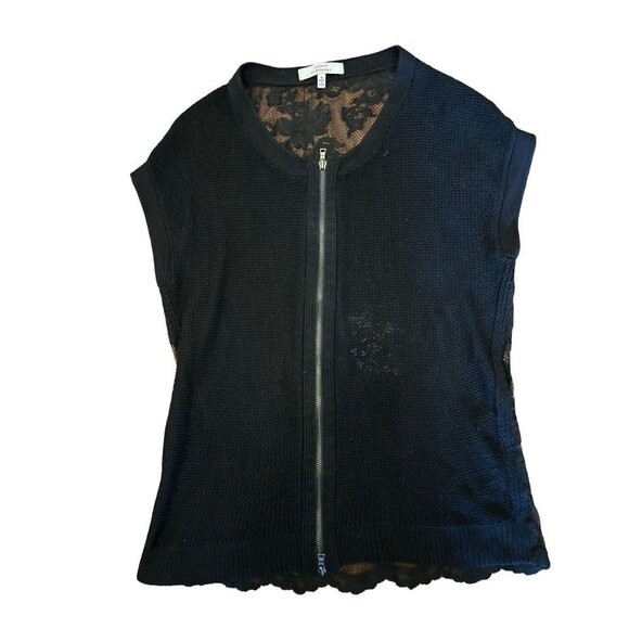 Robert Rodriguez Silk Cashmere Black Crewneck Lace Knit Sweater Vest Size Small - Picture 10 of 10
